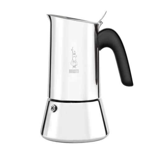 Bialetti Venus Caffettiera in Acciaio Inox, Adatta all'Induzione, Inossidabile, Argento, 6 tasses,0.4L