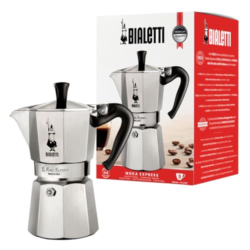Cafetière Bialetti Moka Express en aluminium (9 tasses), 420 ml, argent